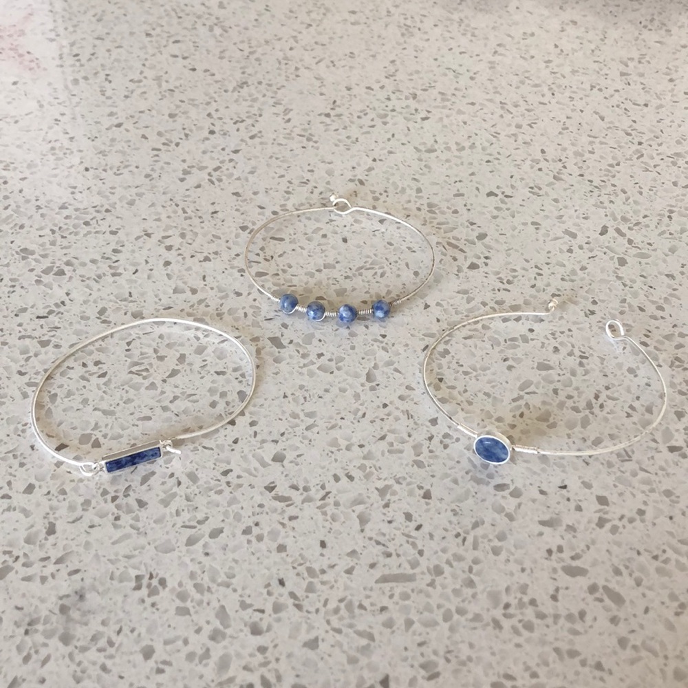 Set of 3 Blue Marble Bracelets